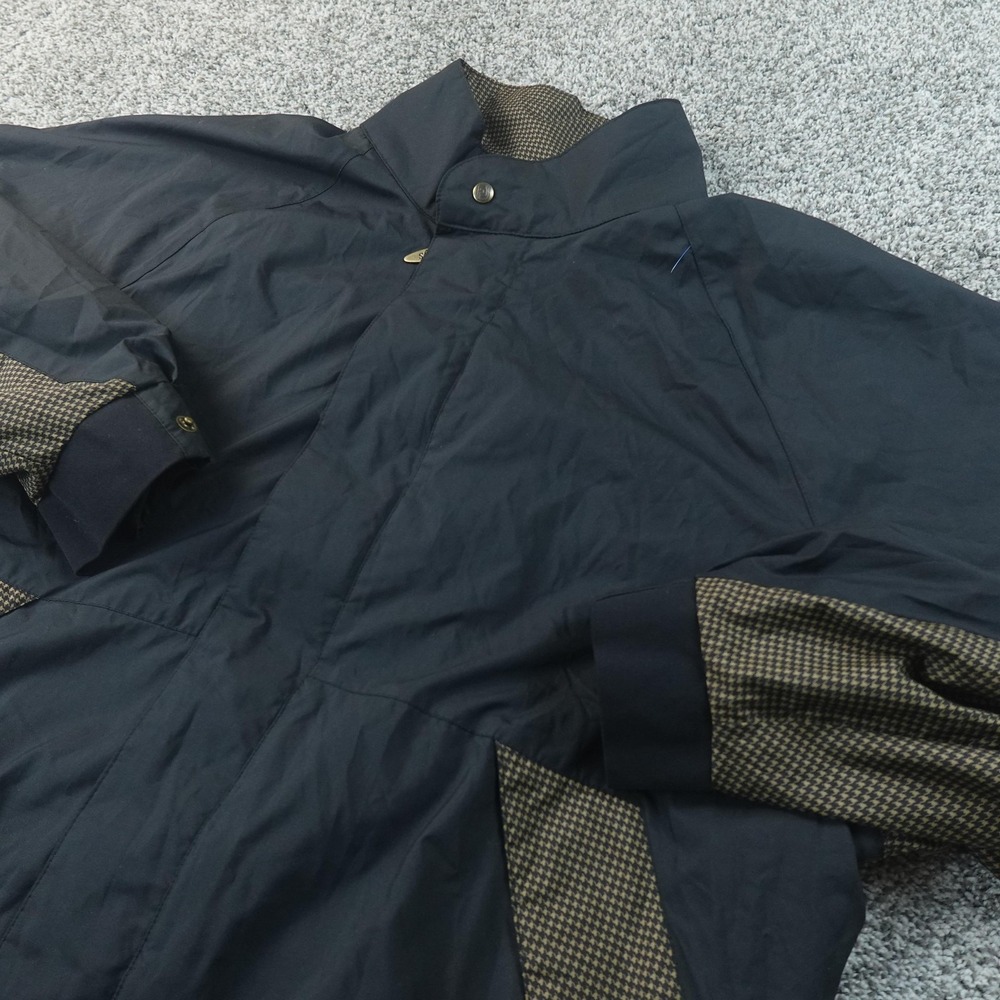 FootJoy Jacket Mens XL Blue DryJoys Full Zip Golf Windbreaker Coat Houndstooth